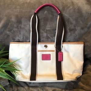 coach hampton’s weekend tote / bag - authentic